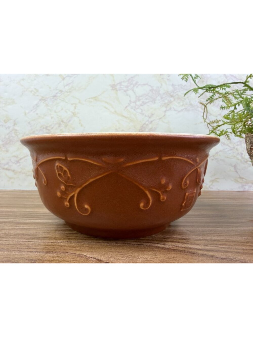 Set of 4 Pfaltzgraff Mission Flower Vine Scroll Brown Floral 6" Cereal Soup Bowl - Picture 6 of 10
